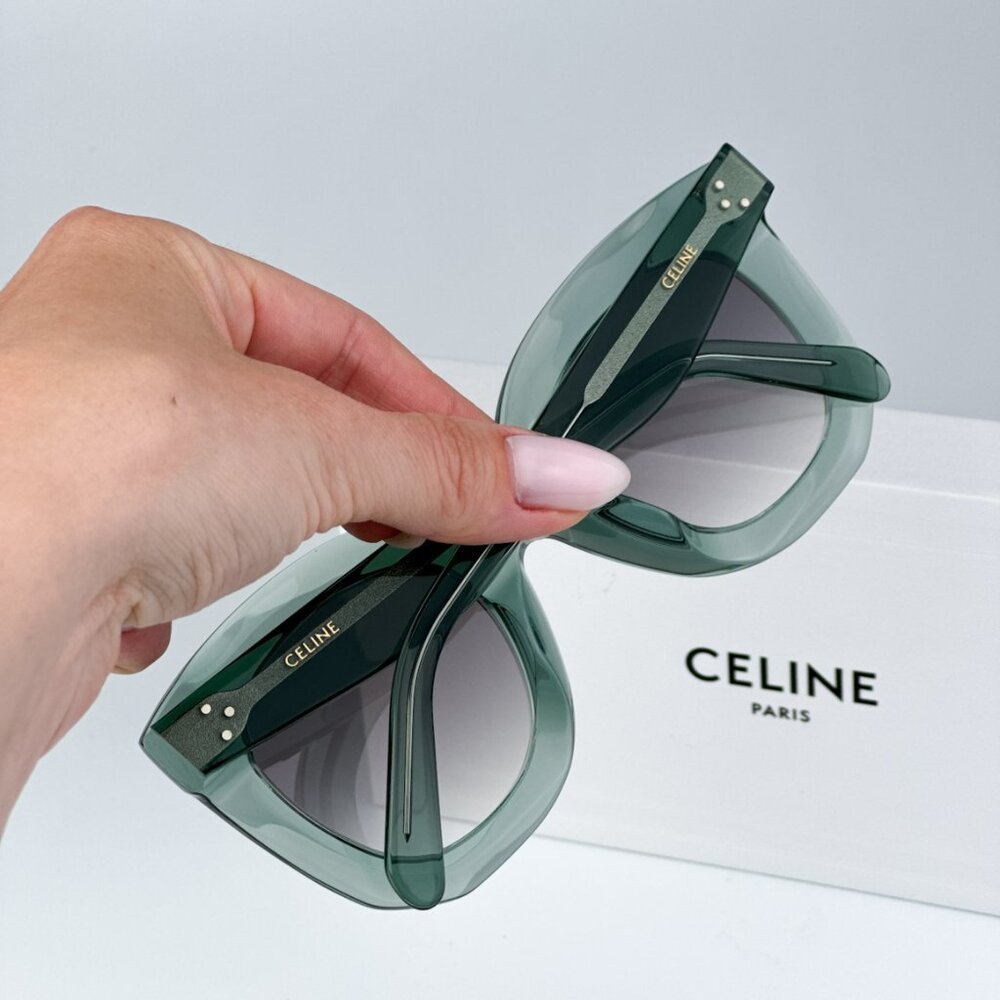 Celine CL4005FN/S 93B BRAND NEW Sunglasses  Light Green Gradient Smoke Geometric - Picture 3 of 11